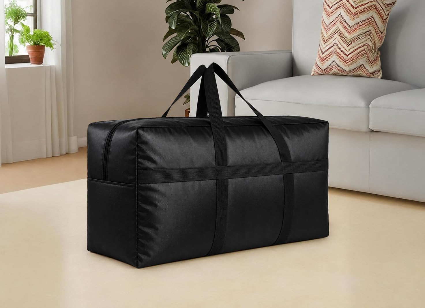 130L Extra Large Foldable Storage Duffle Bag in Black
