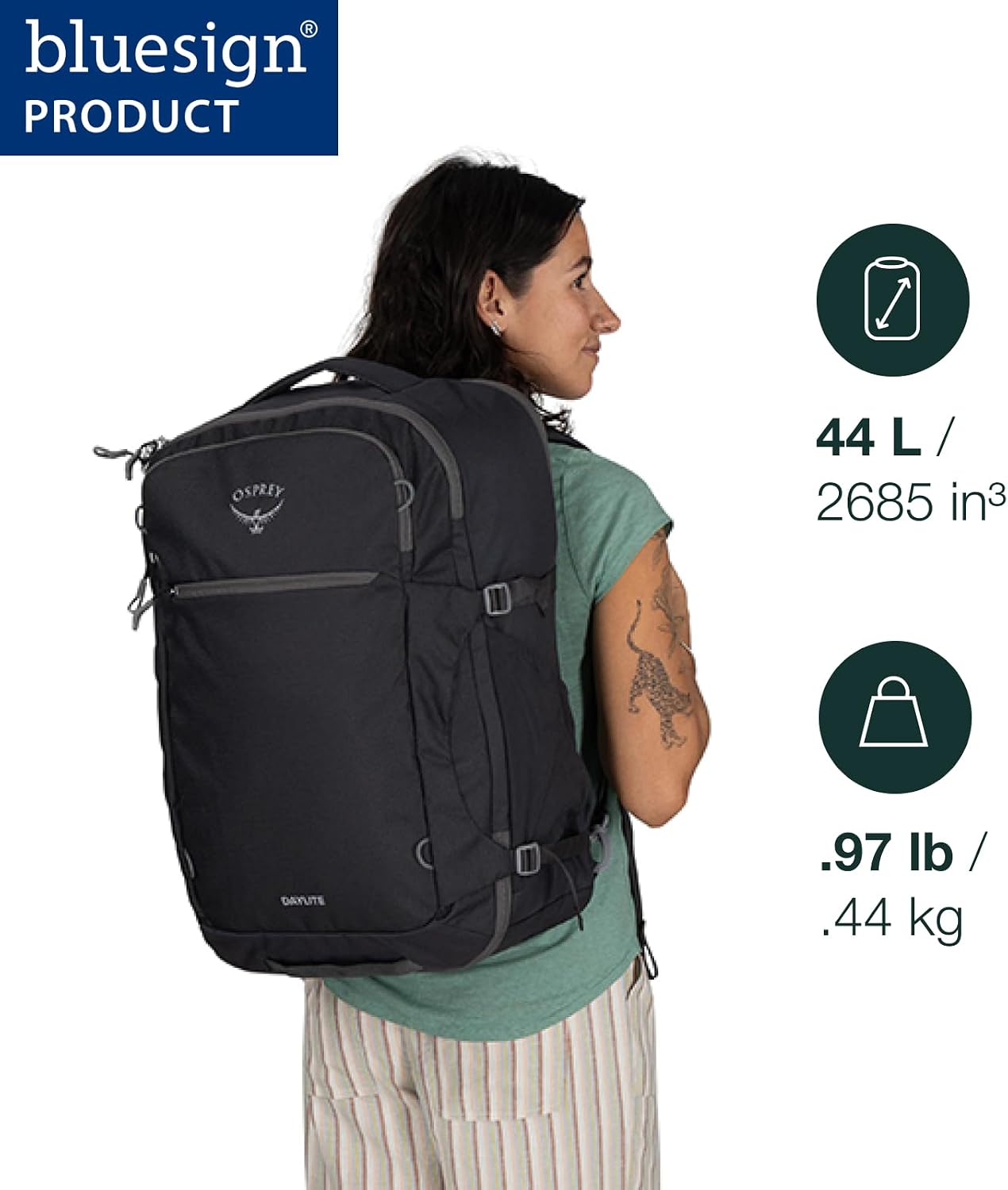 44L Cabin Travel Pack with Laptop Sleeve, Black