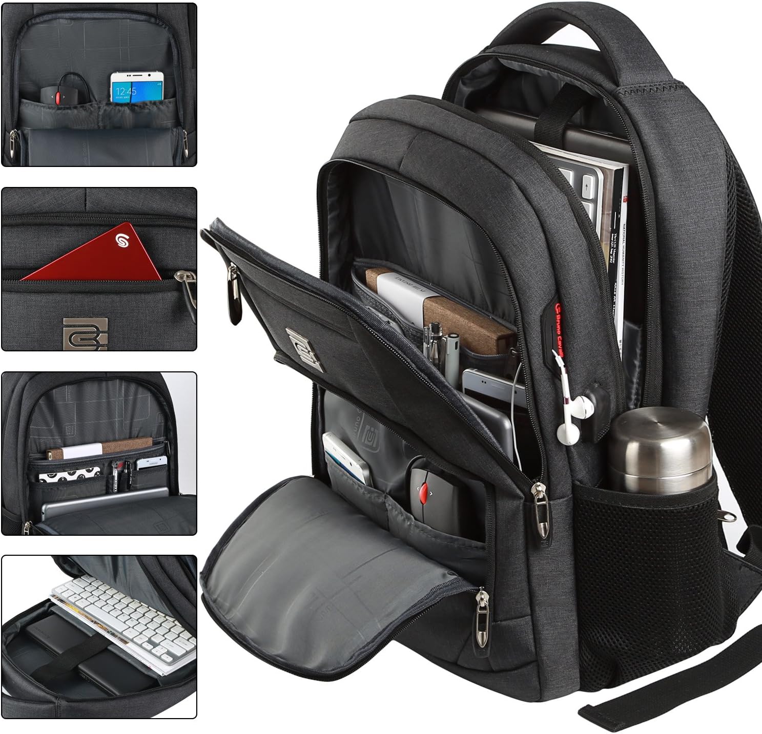 Anti Theft Slim Laptop Backpack, Water Resistant Business Bag