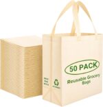 Fifty Heavy-Duty Cream Grocery Bags